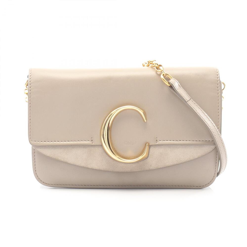 Chloe Shoulder Bag Leather Beige